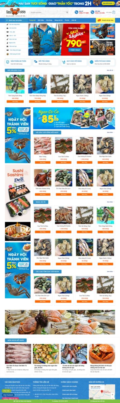 Theme wordpress bán hải sản