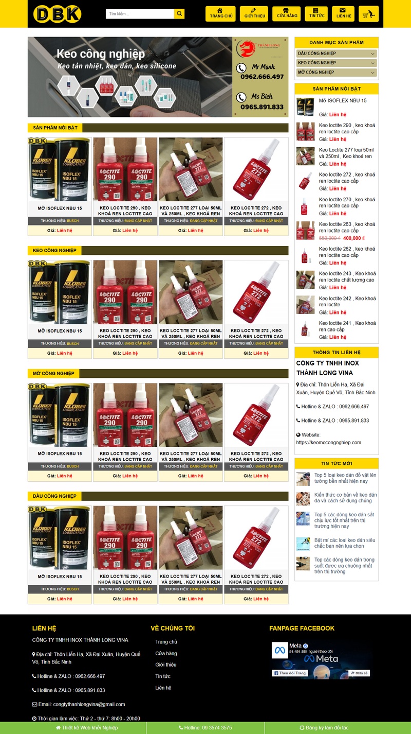 Theme wordpress bán keo mỡ