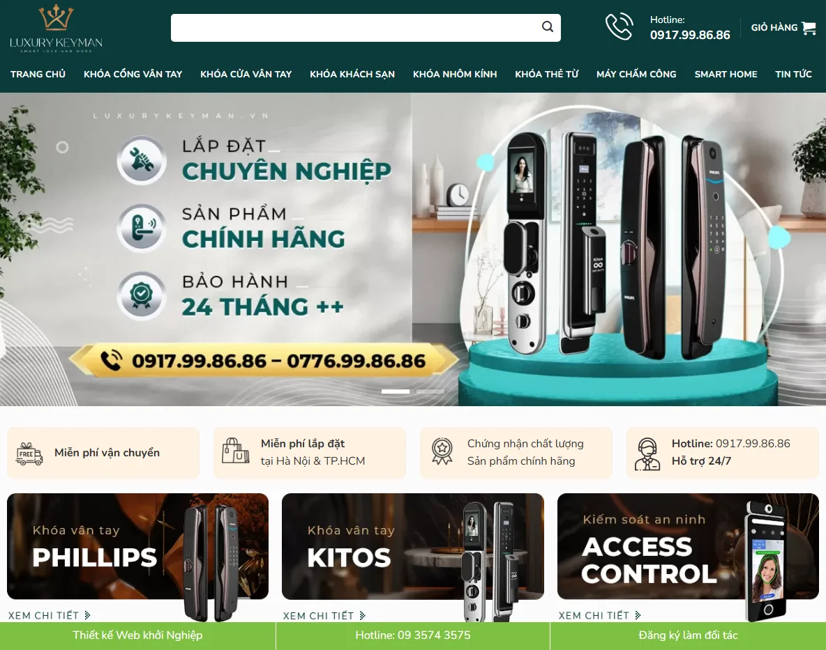 Theme WordPress bán khóa cửa chuyên nghiệp