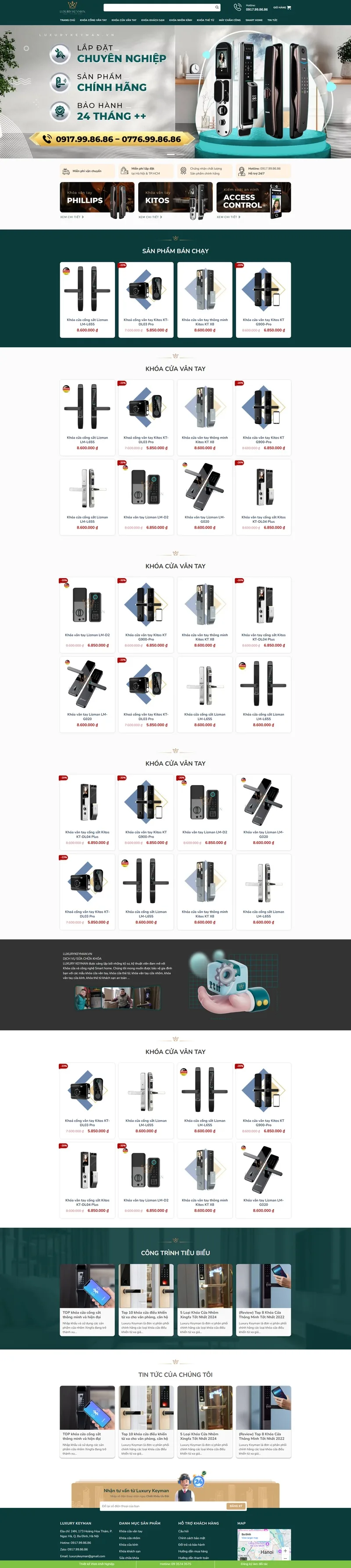 Theme wordpress bán khóa cửa, tay nắm cửa