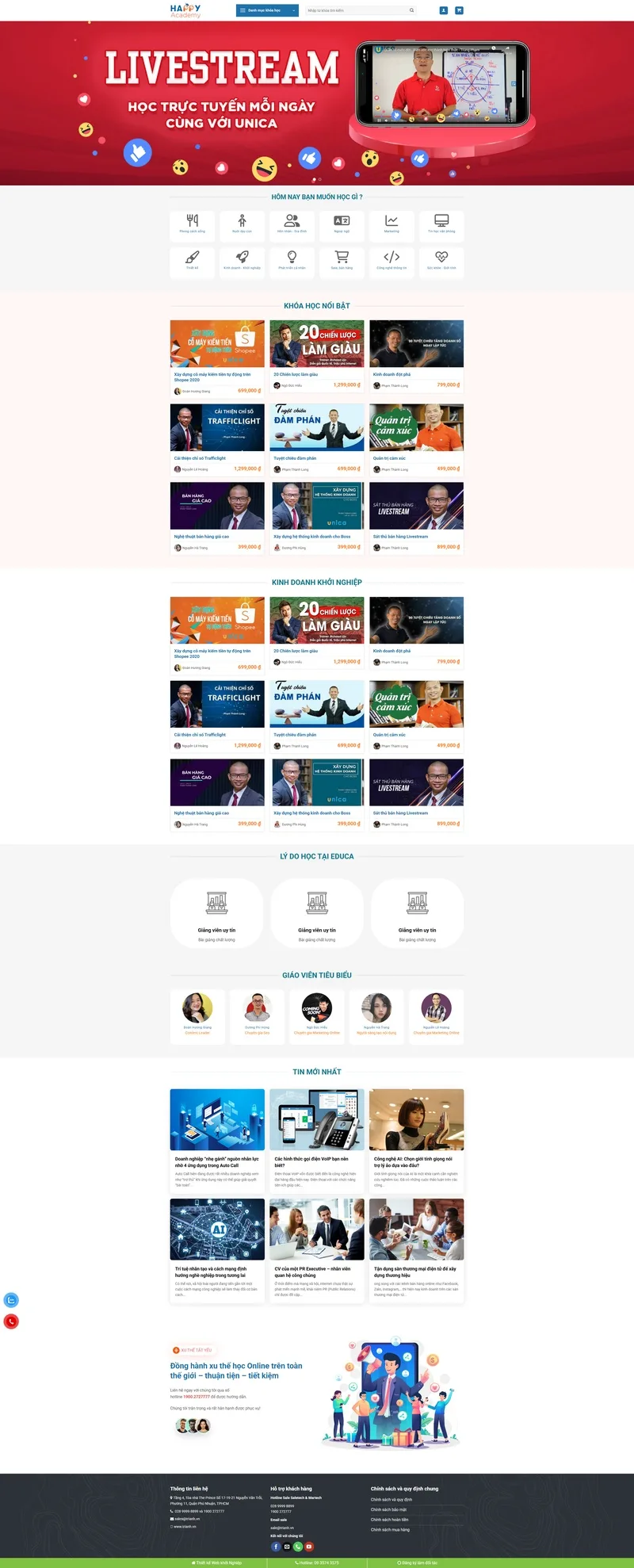 Theme wordpress bán khóa học đẹp 01