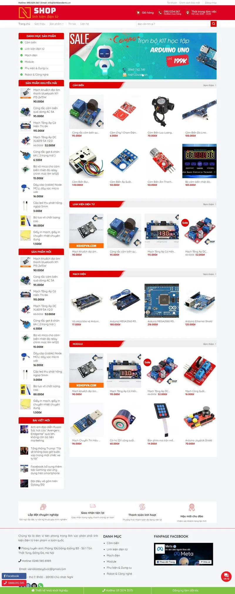Theme wordpress bán linh kiện 01