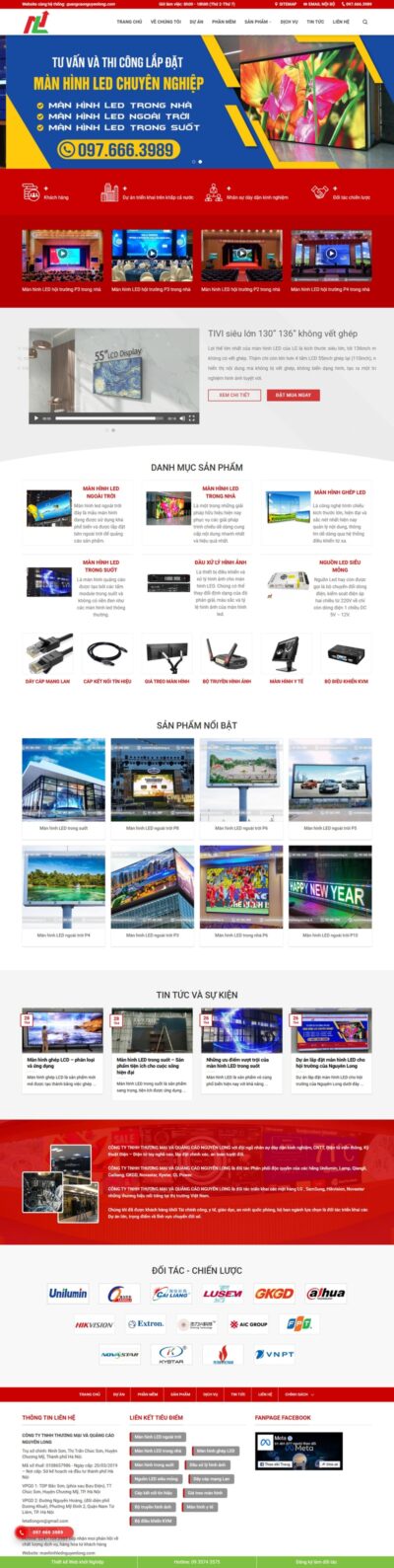 Theme wordpress bán màn hình led