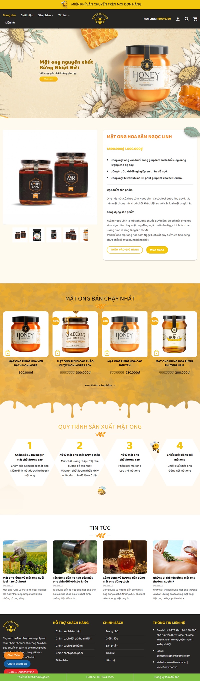 Theme wordpress bán mật ong 01