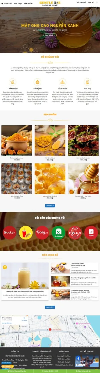 Theme wordpress bán mật ong 02