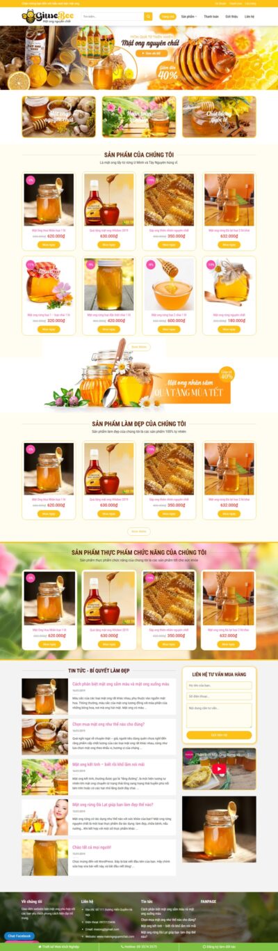 Theme wordpress bán mật ong