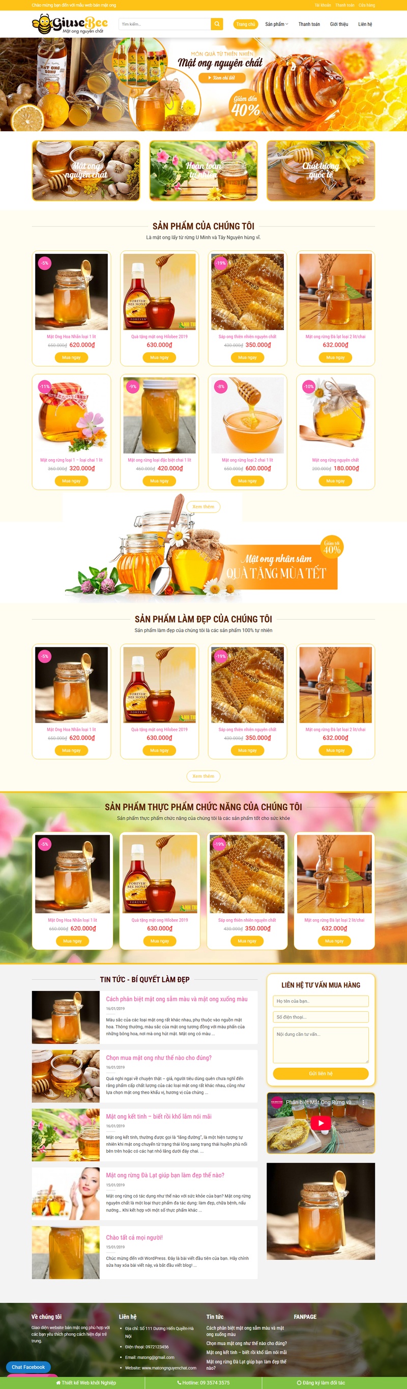 Theme wordpress bán mật ong