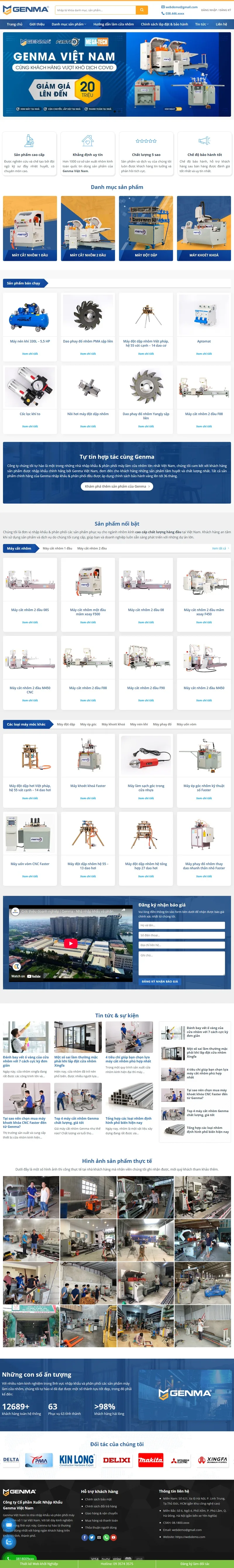 Theme wordpress bán máy cắt