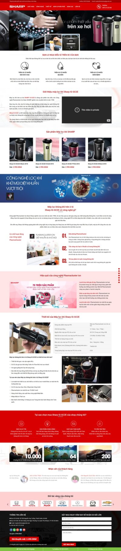 Theme wordpress bán máy lọc khí