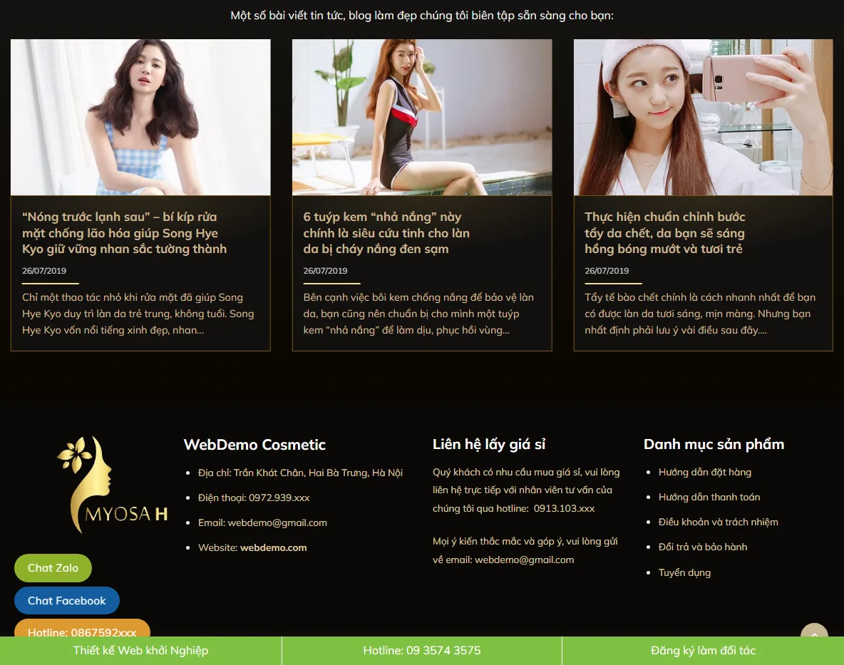 Giao diện mobile Theme WordPress bán mỹ phẩm 26