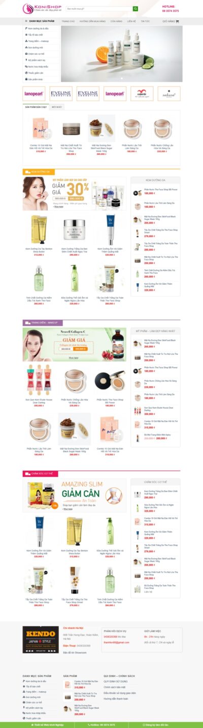 Theme wordpress bán mỹ phẩm