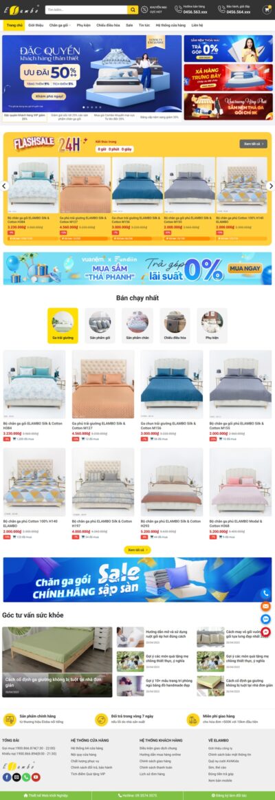 Theme wordpress bán nệm 01