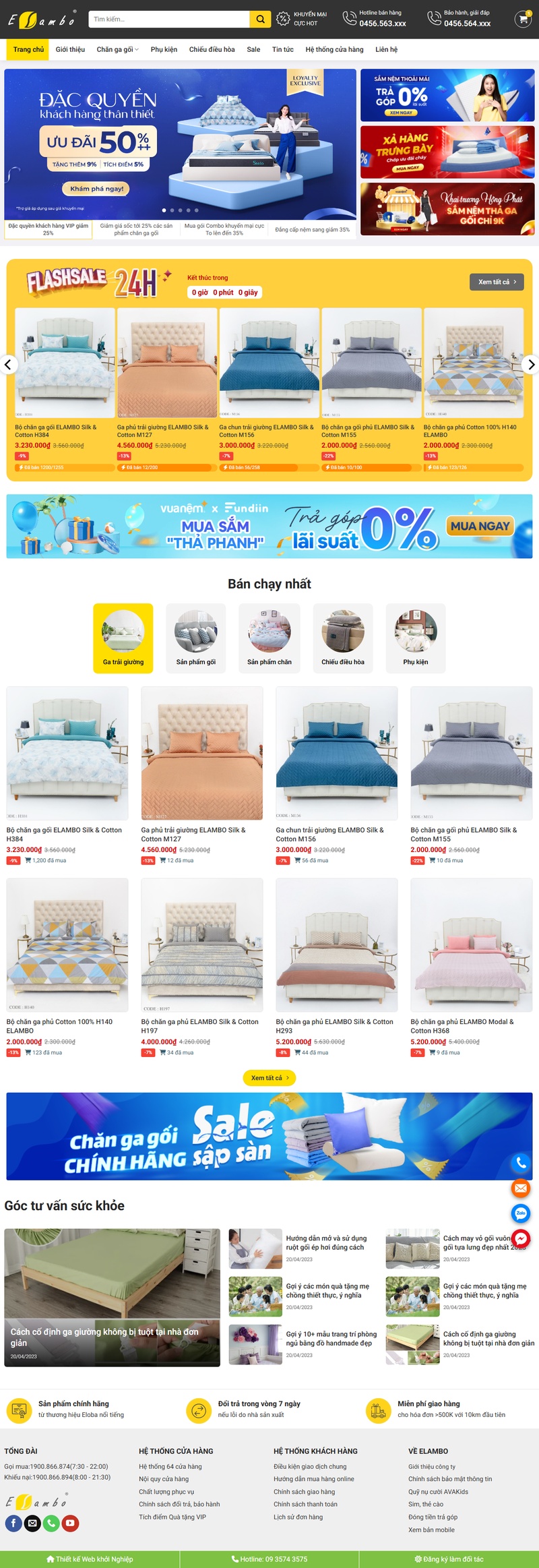 Theme wordpress bán nệm 01