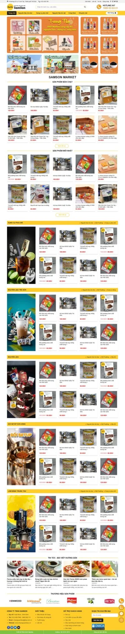 Theme wordpress bán nguyên liệu