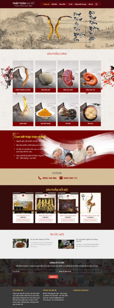 Theme wordpress bán nhân sâm