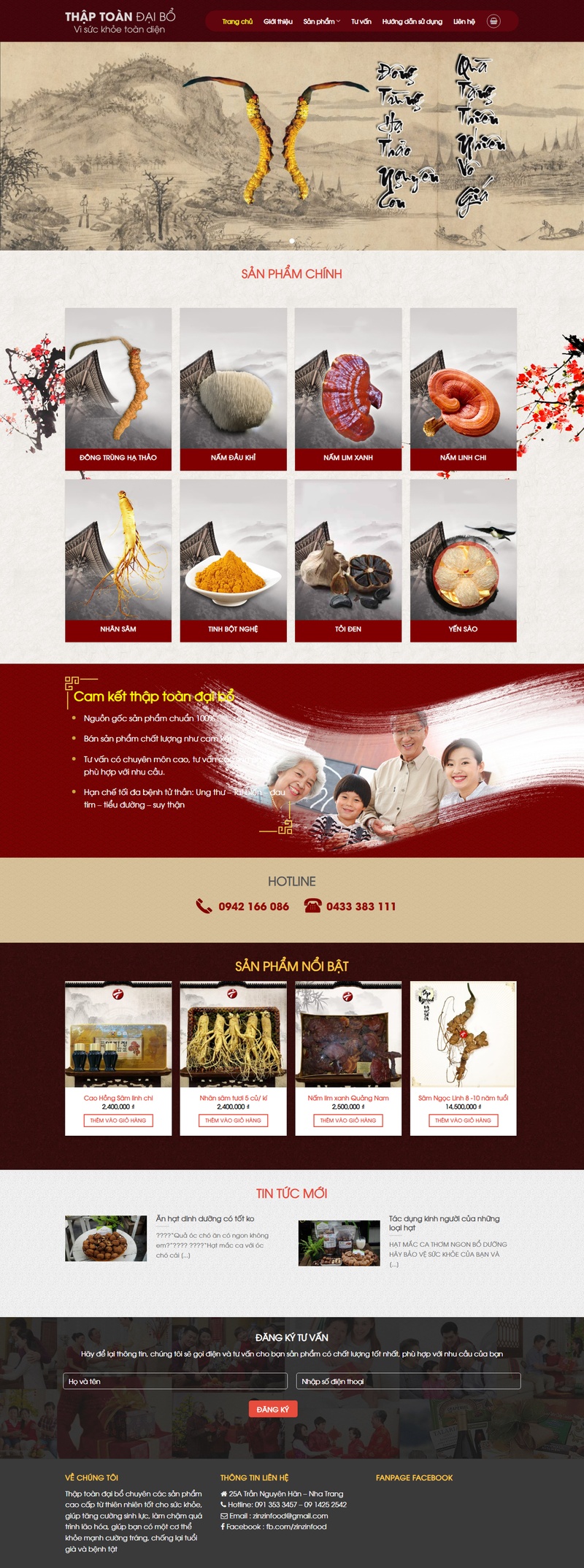 Theme wordpress bán nhân sâm