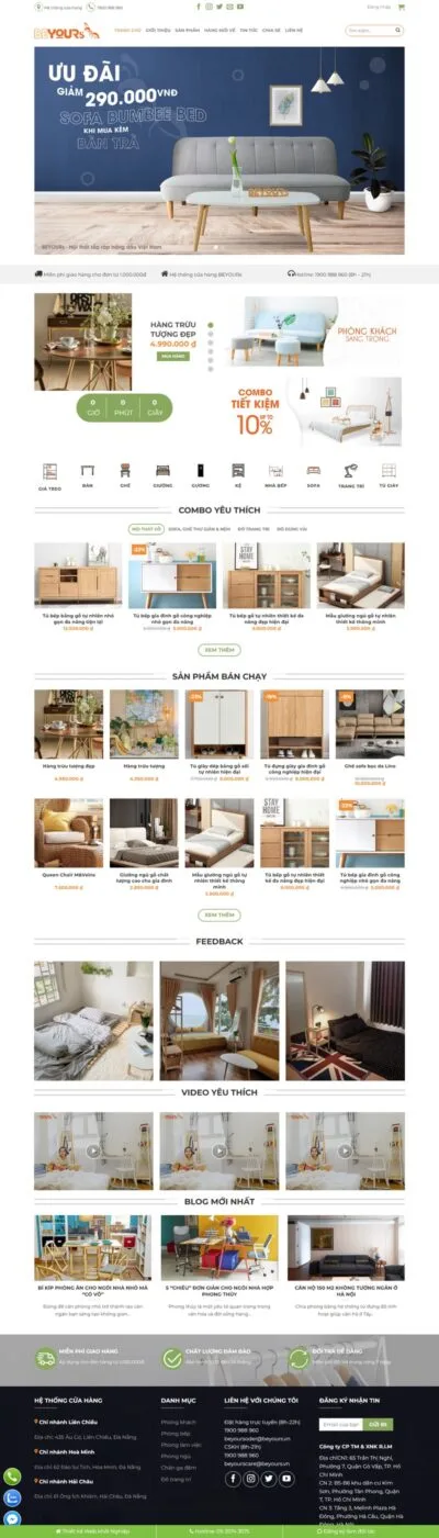 Theme wordpress bán nội thất Beyours