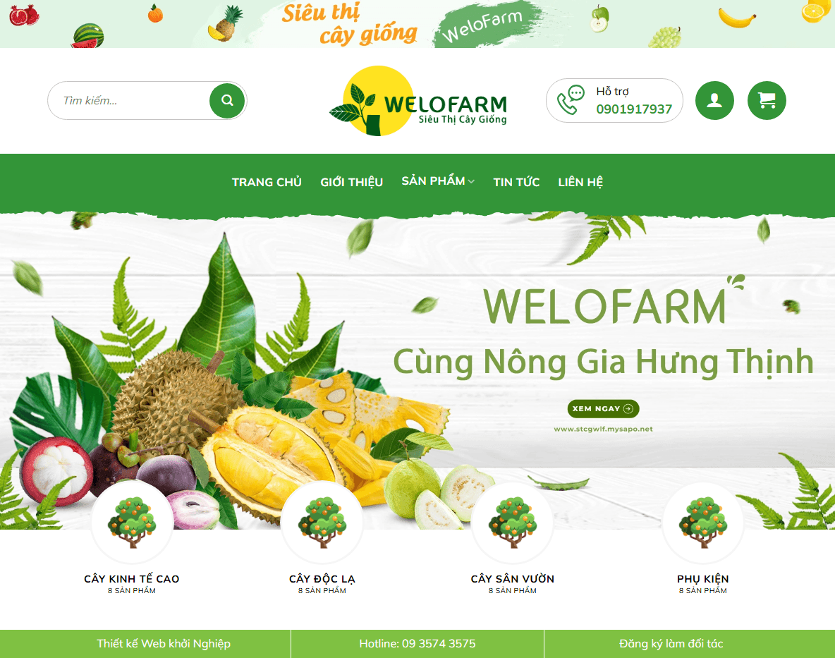 Giao diện trang chủ Theme WordPress bán nông sản 05