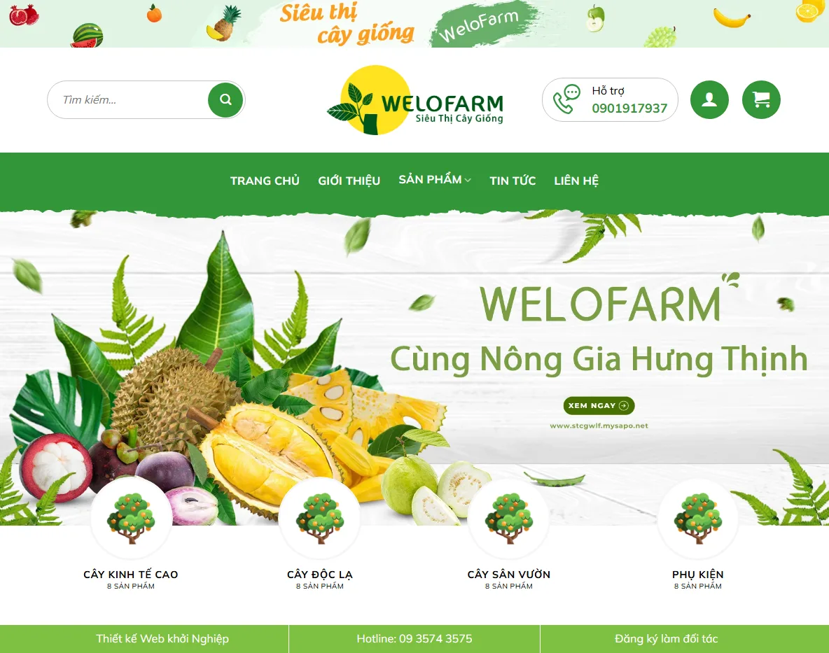 Giao diện trang chủ Theme WordPress bán nông sản 05