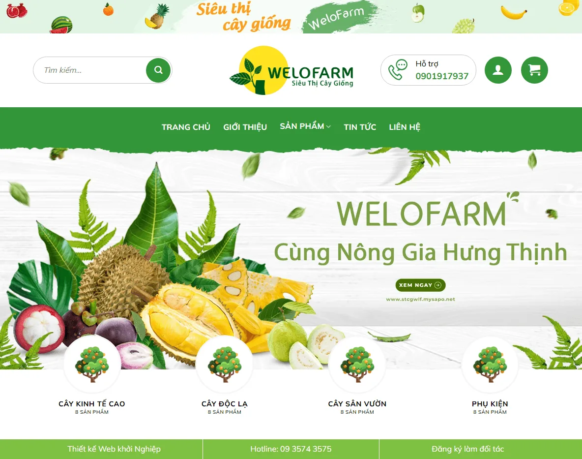 Giao diện trang chủ Theme WordPress bán nông sản 05