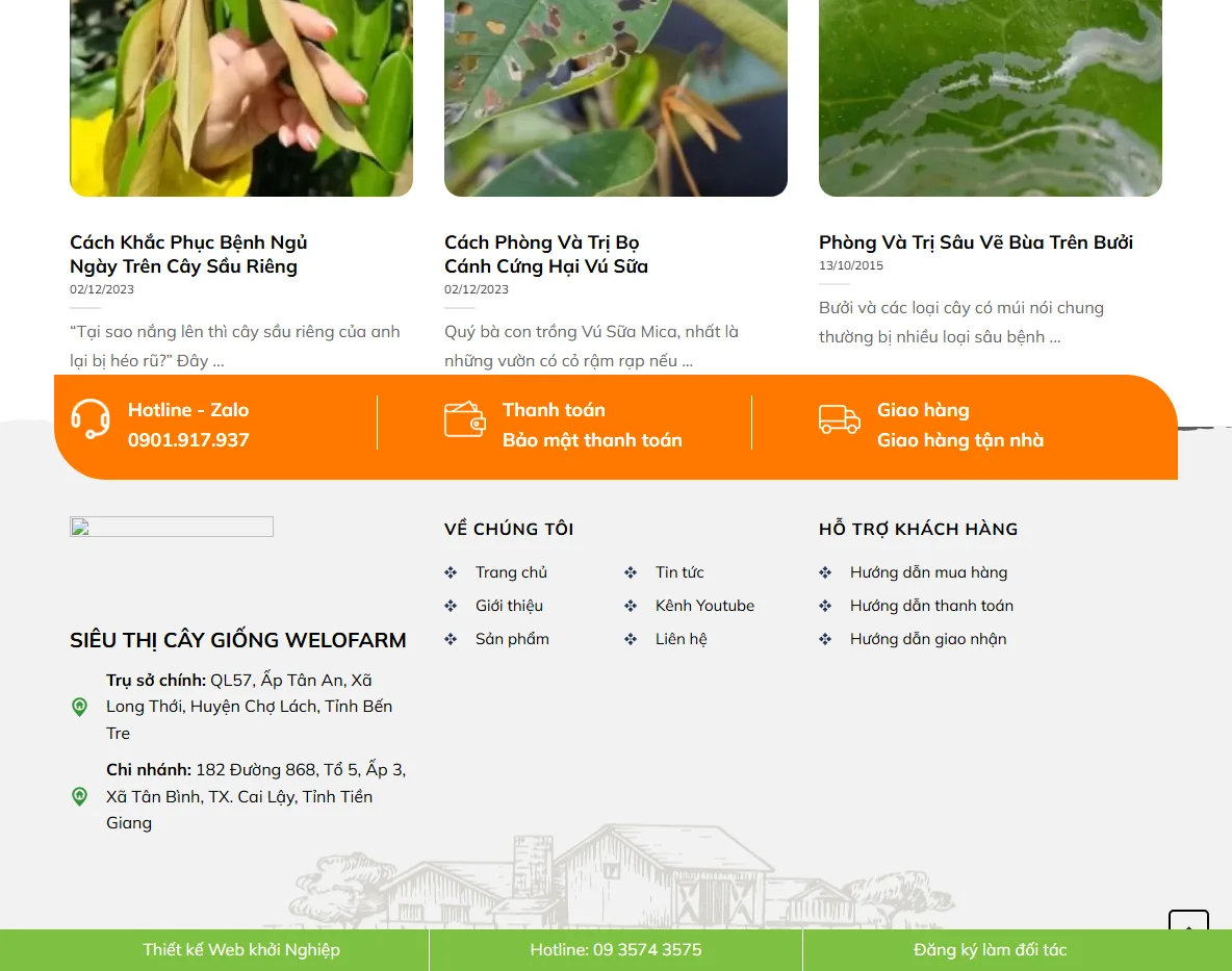 Giao diện trang sản phẩm Theme WordPress bán nông sản 05