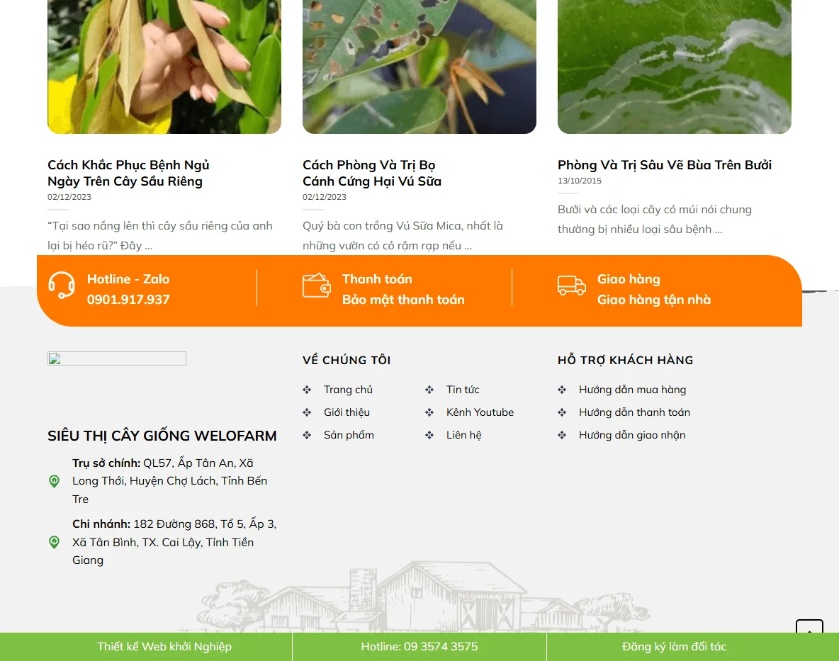 Giao diện trang sản phẩm Theme WordPress bán nông sản 05