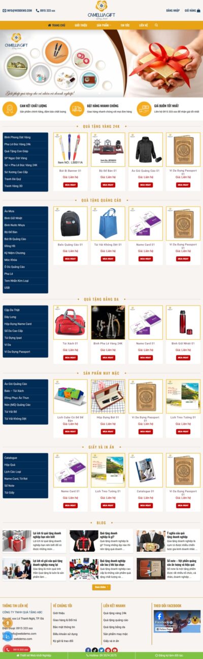 Theme wordpress bán quà tặng đẹp