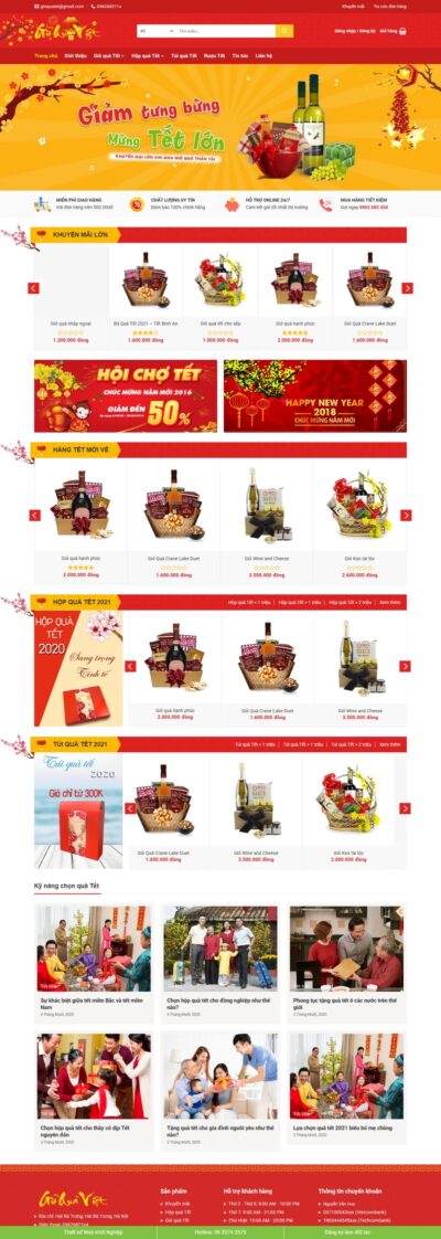 Theme wordpress bán quà tết - giới thiệu sản phẩm