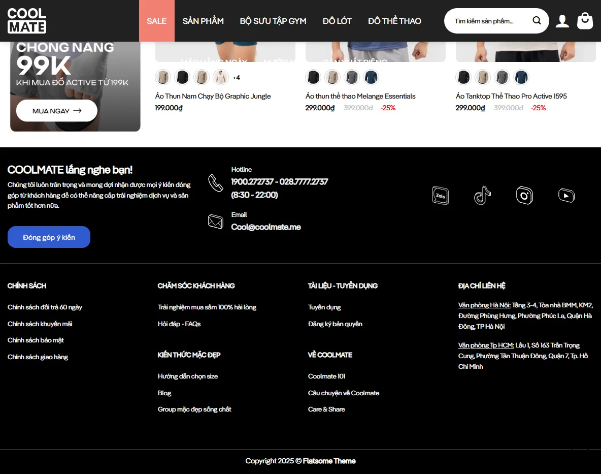 Tính năng của theme wordpress bán quần áo