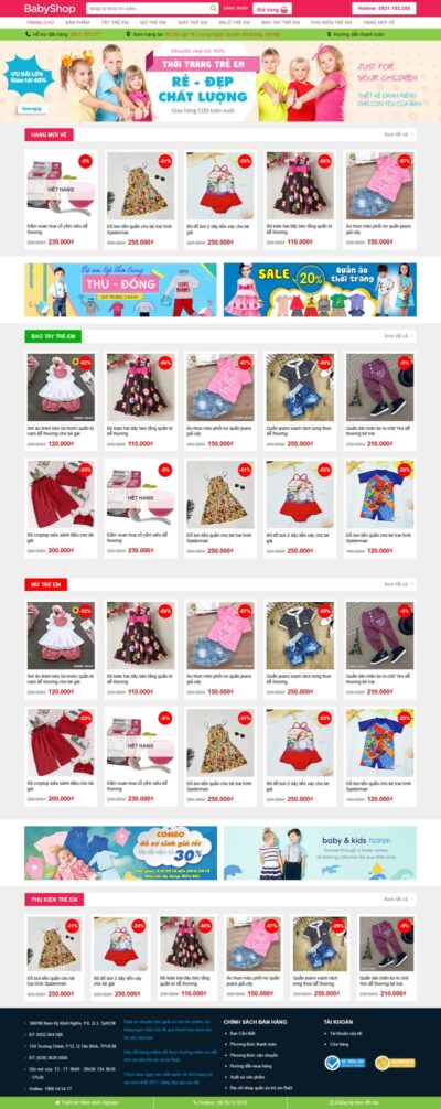 Theme wordpress bán quần áo trẻ em