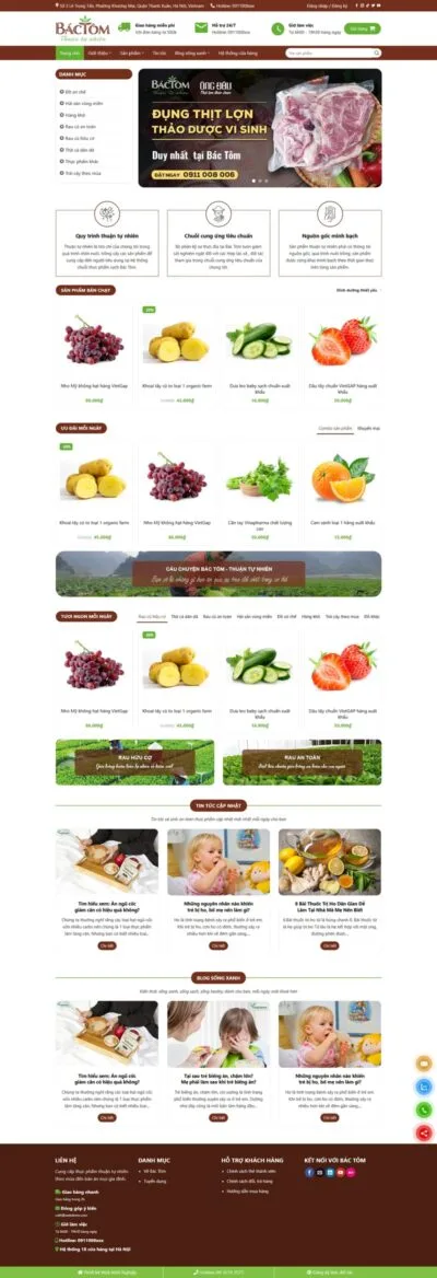 Theme wordpress bán rau củ quả, thực phẩm sạch 06