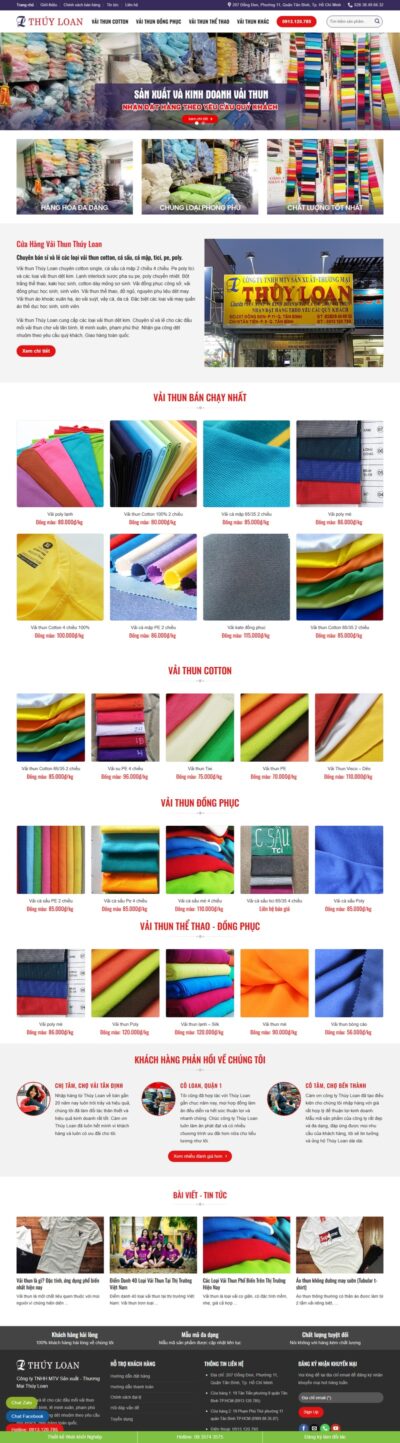 Theme wordpress bán shop vải