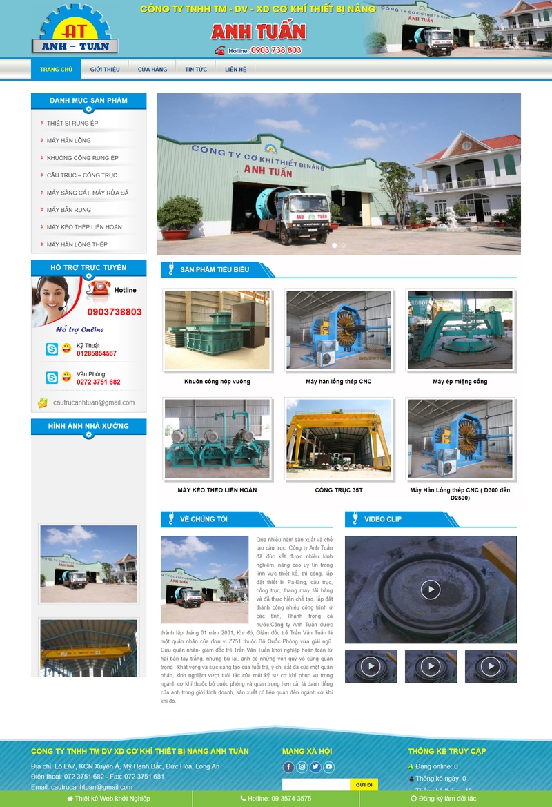 Theme wordpress bán thiết bị cẩu trục