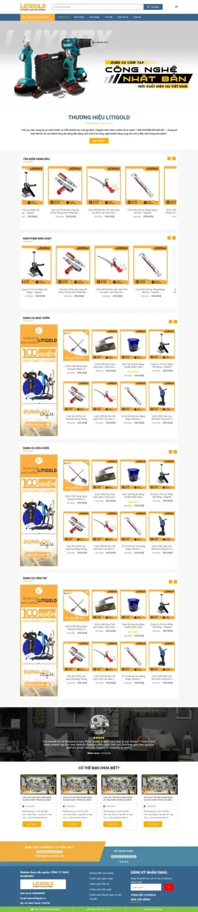 Theme wordpress bán thiết bị làm vườn