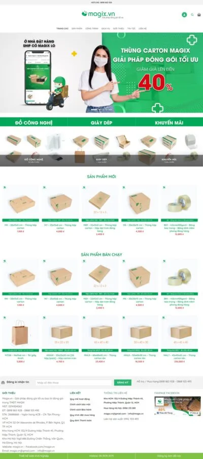 Theme wordpress bán thùng carton