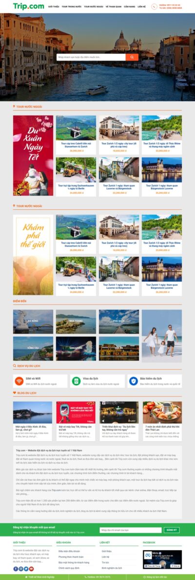 Theme wordpress bán tour du lịch 010