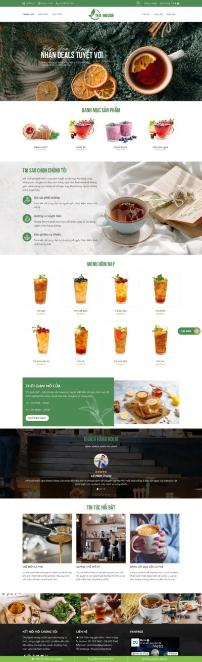 Theme wordpress bán trà sữa, thức uống giải khát