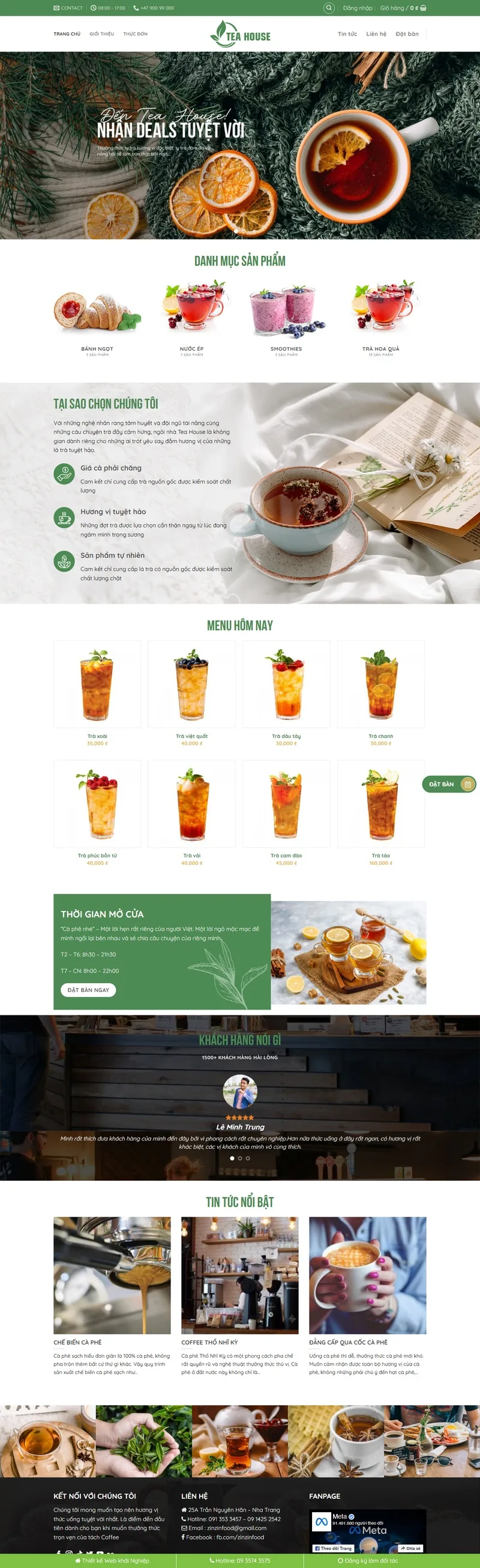 Theme wordpress bán trà sữa, thức uống giải khát