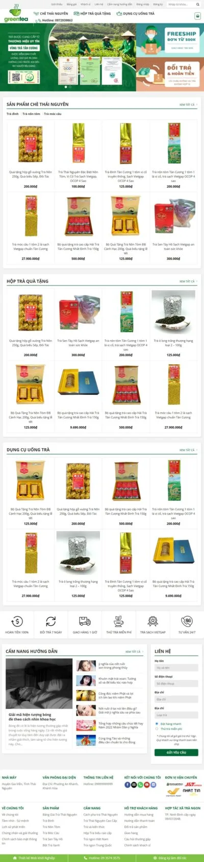 Theme wordpress bán trà xanh 03