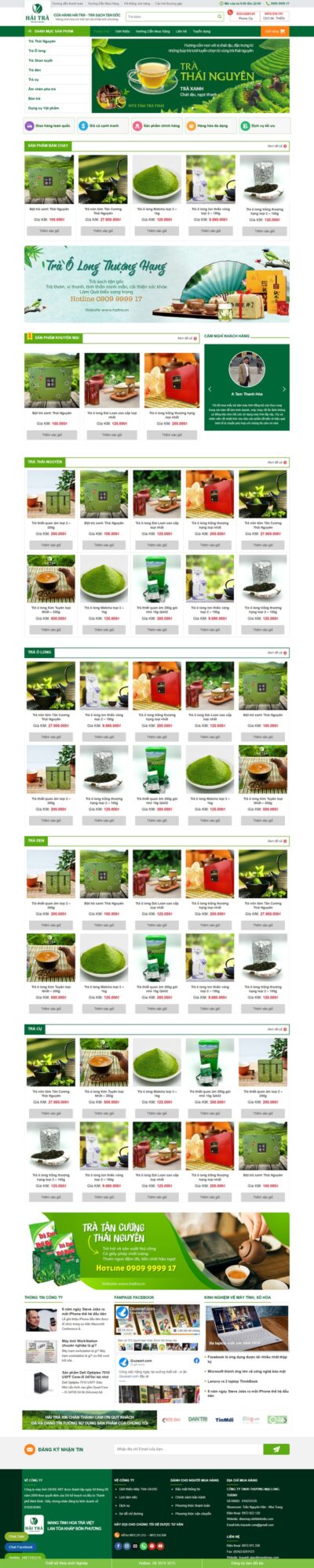 Theme wordpress bán trà xanh