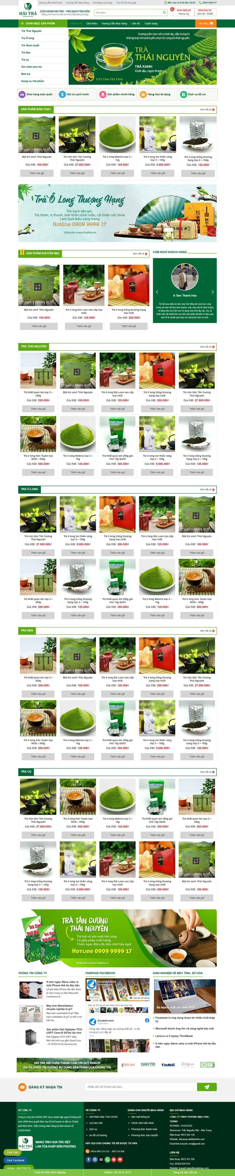 Theme wordpress bán trà xanh