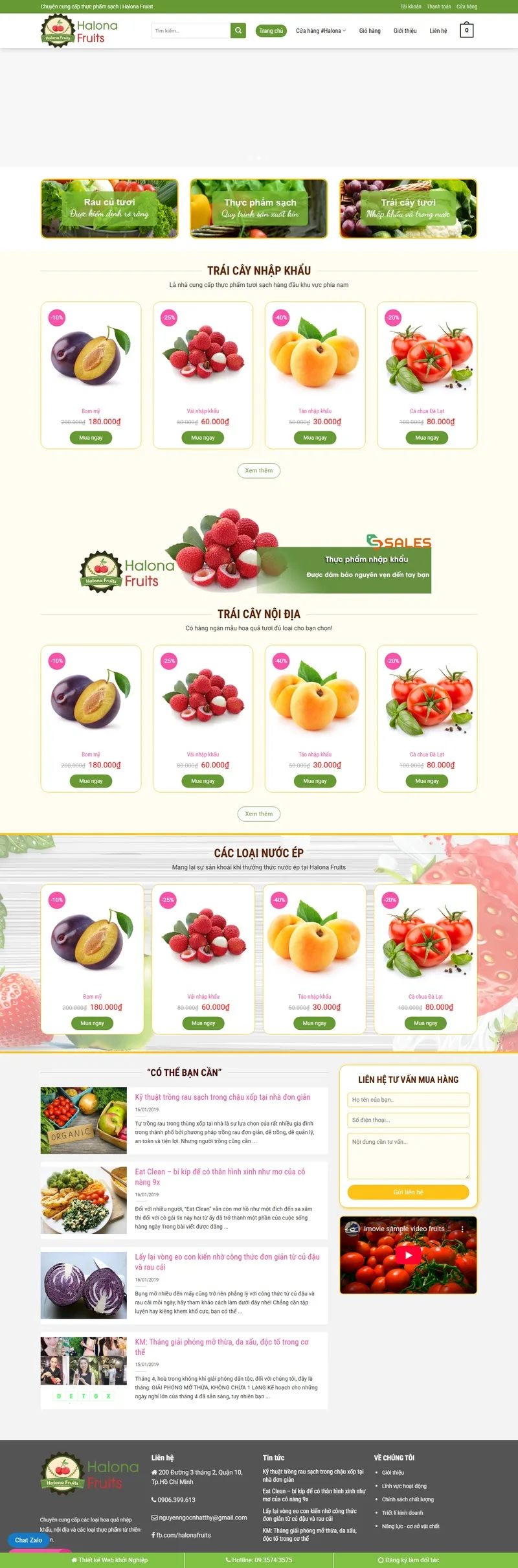 Theme wordpress bán trái cây