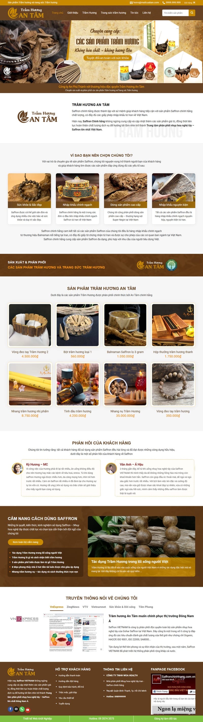 Theme wordpress bán trầm hương đẹp