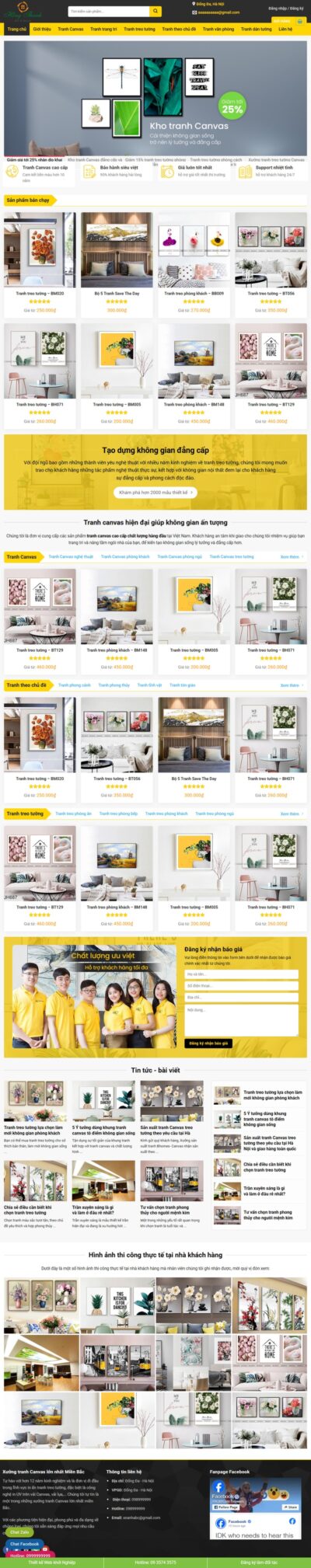 Theme wordpress bán tranh treo tường, tranh động lực