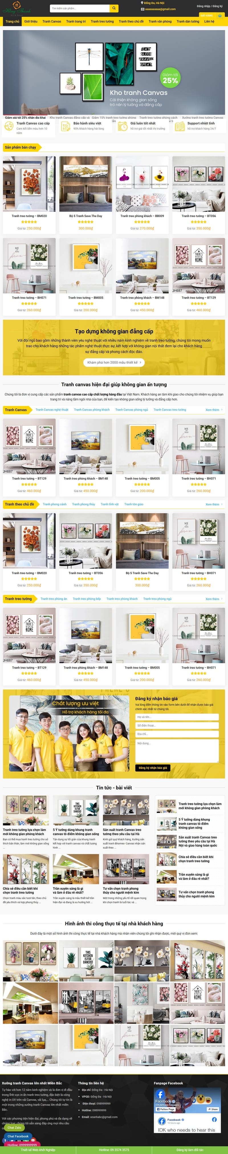 Theme wordpress bán tranh treo tường, tranh động lực