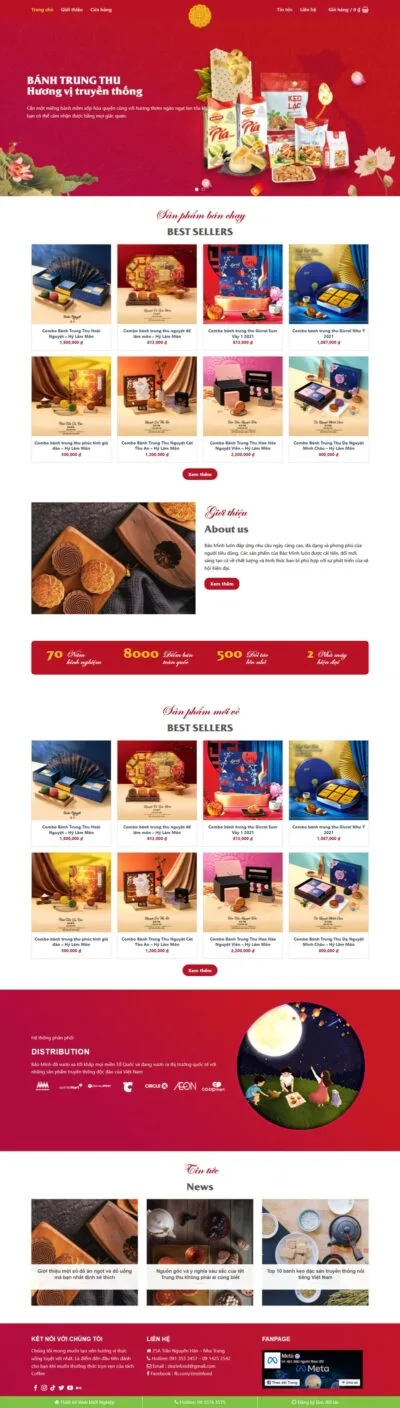 Theme wordpress bán trung thu, bánh ngọt