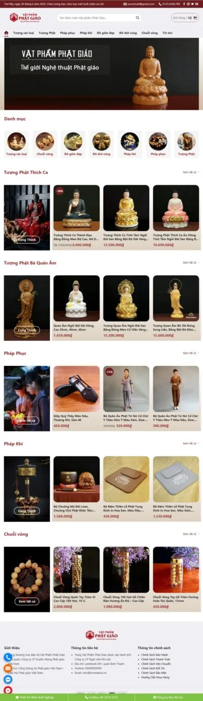 Theme wordpress bán vật phẩm thờ, phật giáo, phong thủy