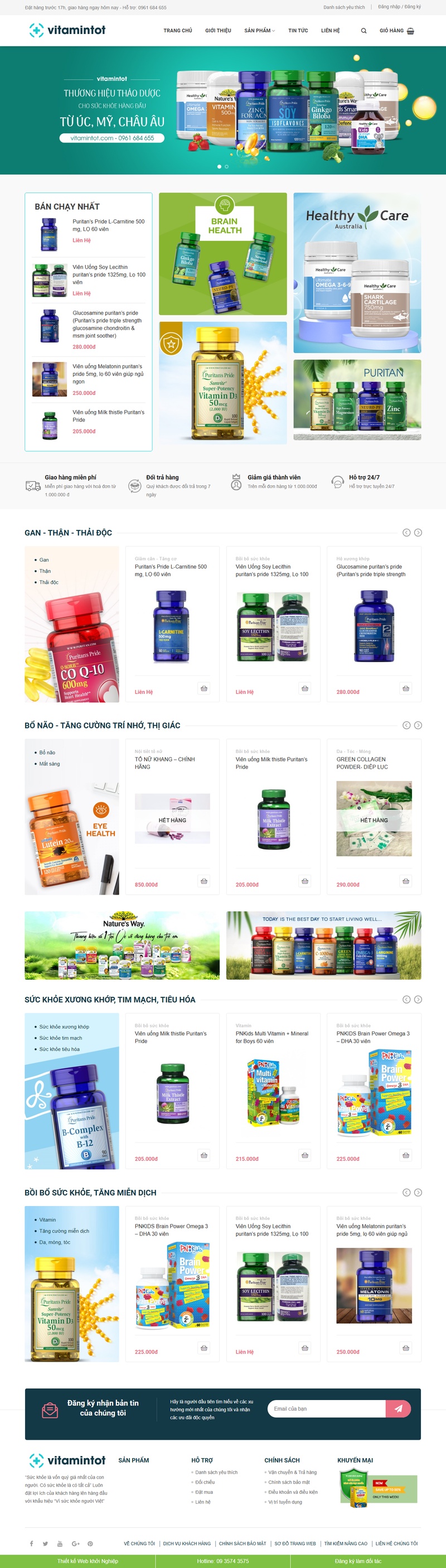 Theme wordpress bán vitamin, thực phẩm chức năng