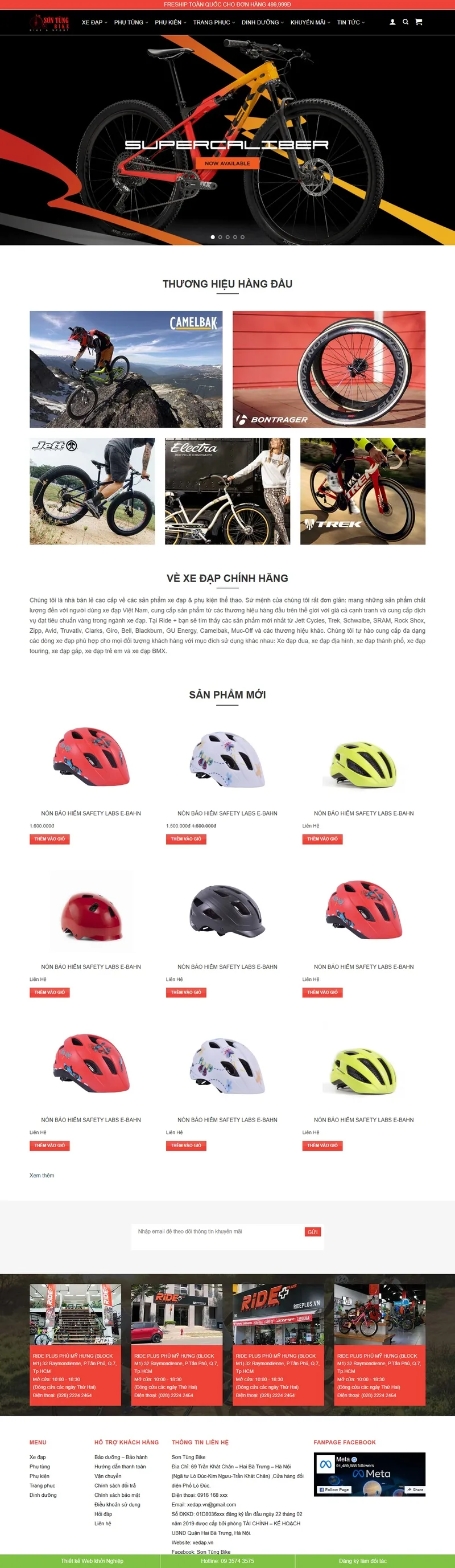 Theme wordpress bán xe đạp 01