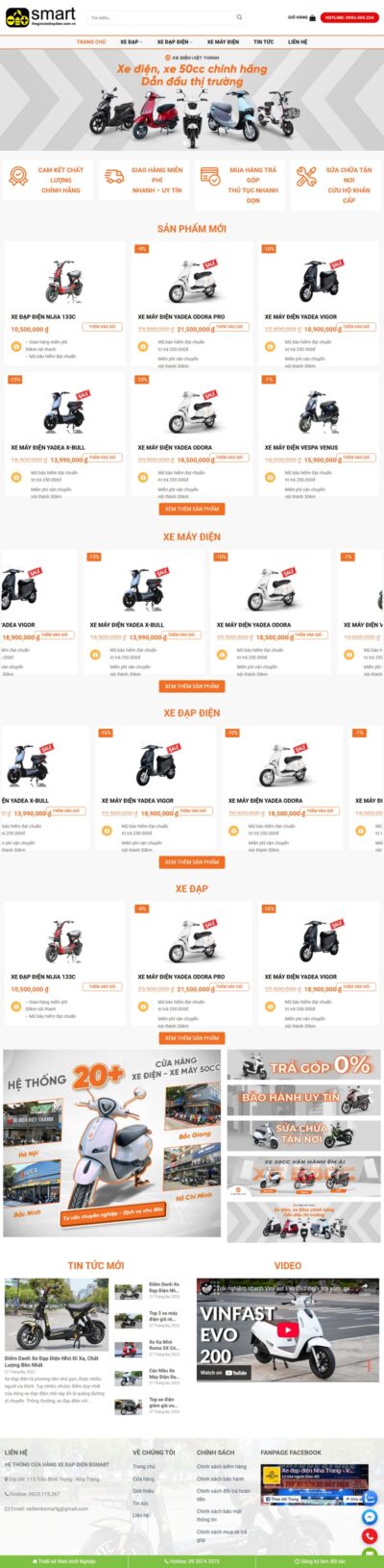 Theme wordpress bán xe điện